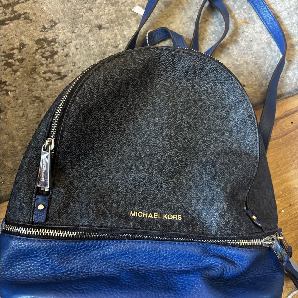 Michael Kors  Blue Logo Backpack